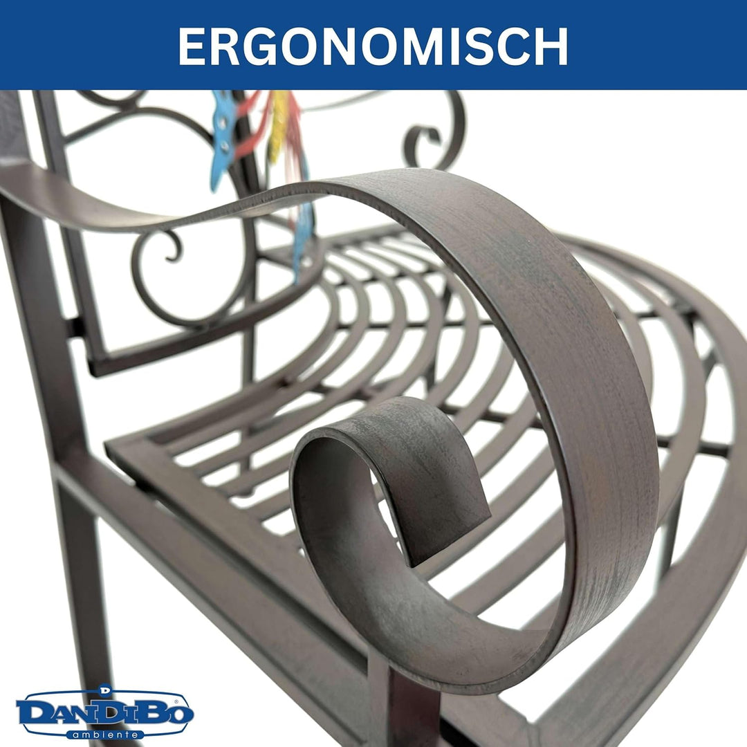 DanDiBo Baumbank Halbrund Wetterfest Metall Braun 96594 Gartenbank Viertelkreis Eisen Bank Garten An