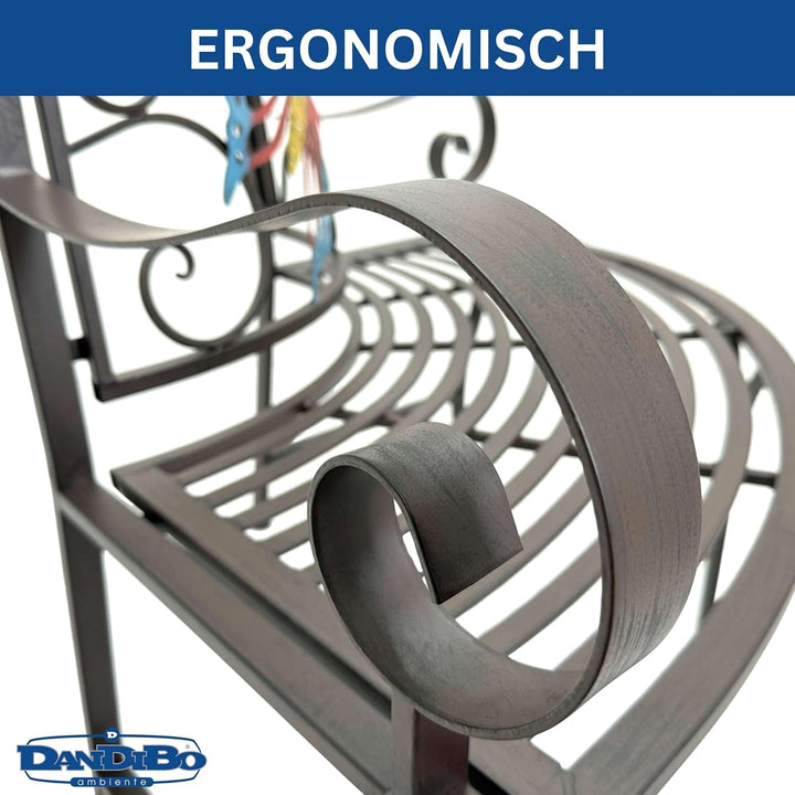 DanDiBo Baumbank Halbrund Wetterfest Metall Braun 96594 Gartenbank Viertelkreis Eisen Bank Garten An