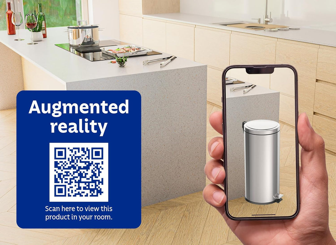 Tramontina Tretmülleimer Edelstahl, 30 l, Küchenmülleimer 30 Liter, 30 Liter