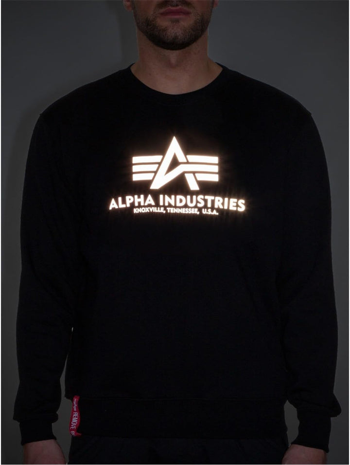ALPHA INDUSTRIES Herren Basic Sweater Reflective Print Sweatshirt für Herren Sweatshirt (1er Pack) S