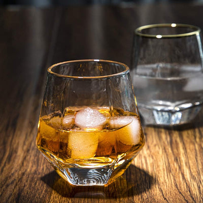 Diamond Whisky Glasses 2er-Set Gekipptes Scotchglas 300 Ml Whiskyglas Moderner Look Für Männer Fraue