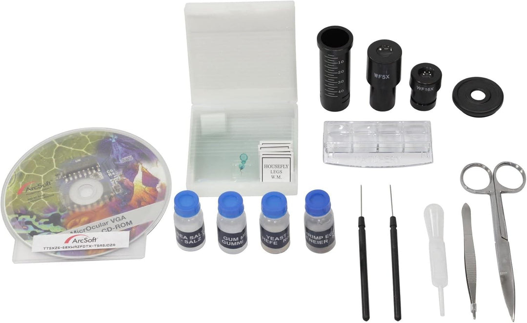 Omegon Mikroskop MonoView, MicroStar, achromat, 1280x, LED | Präzise Mikroskopie mit LED-Beleuchtung