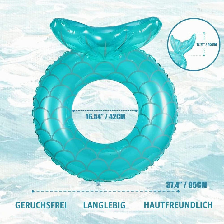Luftmatratze Schwimmreifen Aufblasbar, Aufblasbare Schwimmbecken, Schwimmzubehör in Meerjungfrau Sch