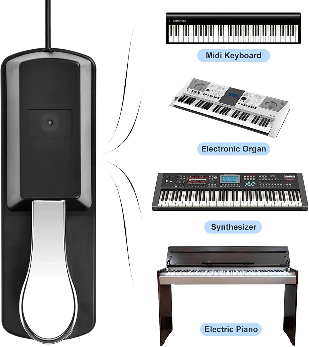 Pédale de Sustain Universelle pour Clavier de Piano, Pédale de Sustain Adaptée pour Synthétiseur de