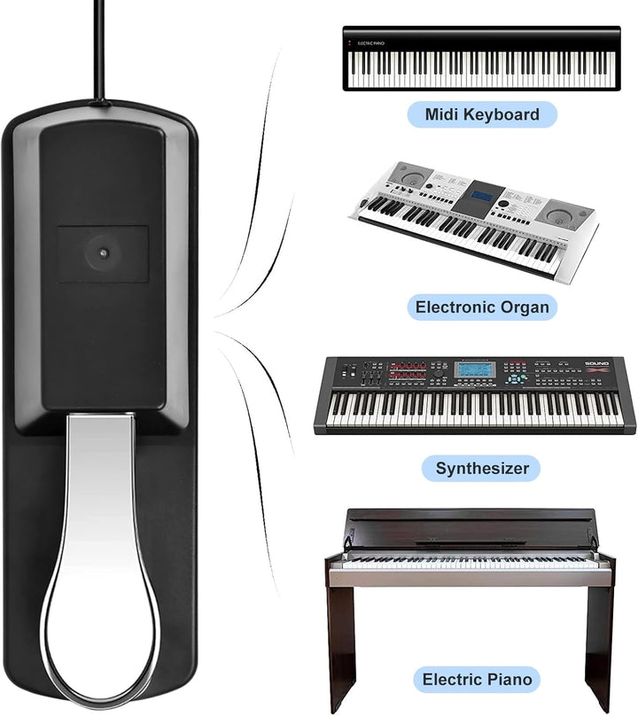 Pédale de Sustain Universelle pour Clavier de Piano, Pédale de Sustain Adaptée pour Synthétiseur de