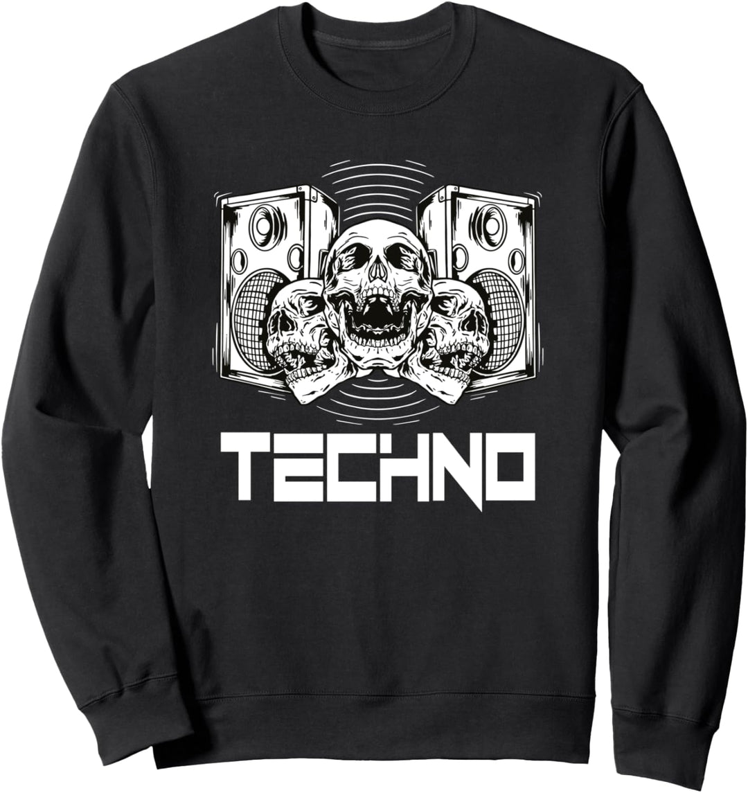 Techno Totenkopf Elektronische Musik Rave Festival Raver Sweatshirt