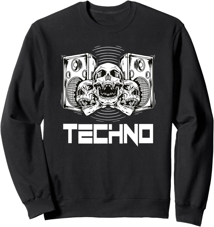 Techno Totenkopf Elektronische Musik Rave Festival Raver Sweatshirt