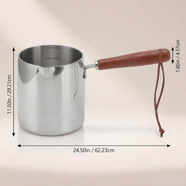 450 Ml Edelstahl-Kochtopf mit Antihaftbeschichtung, Antihaft-Butterwärmer, Milchtopf mit Ausgiesser