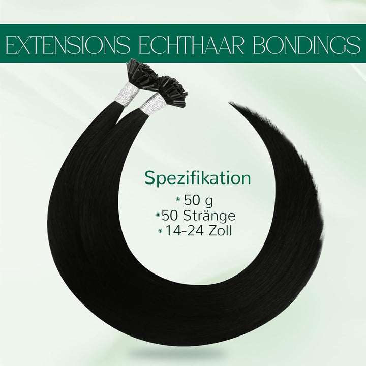 Easyouth U Tip Keratin Remy Echthaar Extension Hot Fusion U Tips Echthaar 22 Zoll 50g/50Stück Farbe