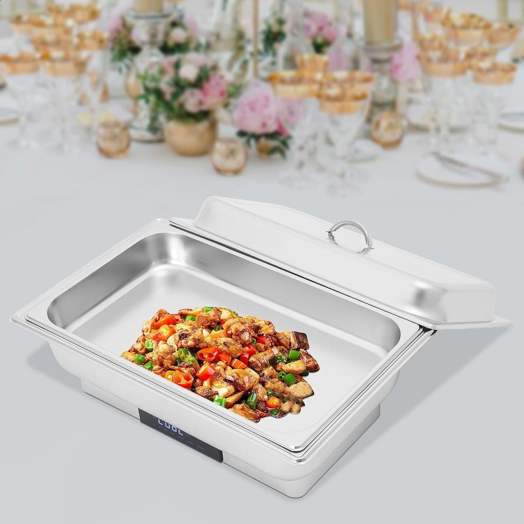 Elektrisches Buffetwärmer Speisenwärmer Chafing Dish Buffet Server Edelstahl Speisenwärmer mit Tempe