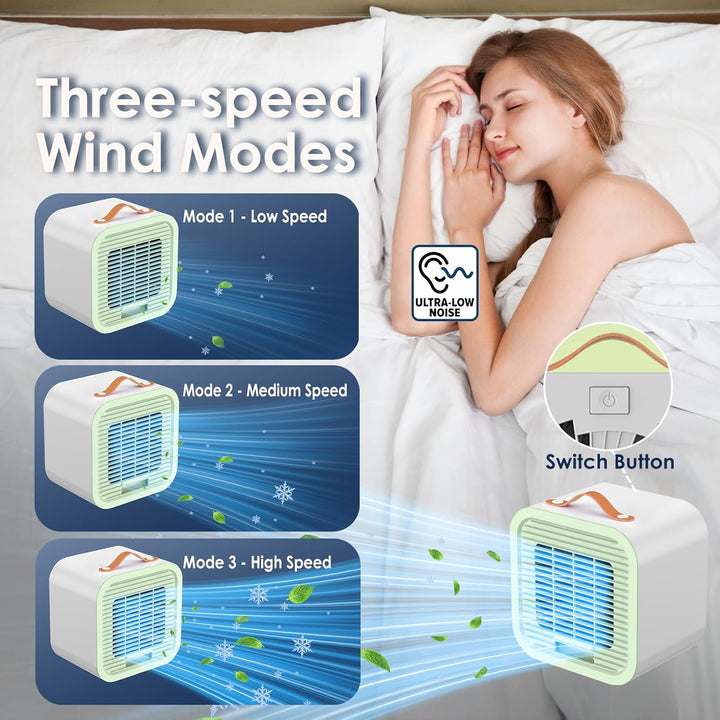 Mobile Klimaanlage, Mini Ventilator USB, Mobiles Klimagerät für Zuhause Büros Räumen, Mobile Klimage