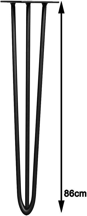 Melko 4 Stück Hairpin Legs Haarnadel Tischbeine aus 12 mm Stahl Tischfuss inkl. Bodenschoner | Höhe
