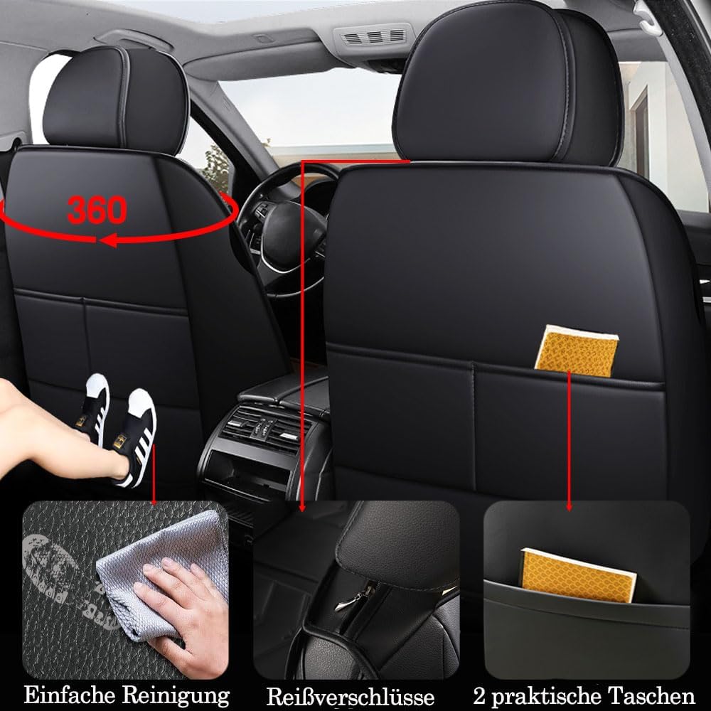 Wasserdicht Autositzbezüge Komplettes Set, Universell Passend Für 95% SUVs Car,Comfortable Wear-Resi