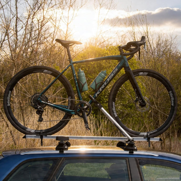 RIDIGO Fahrradhalter für Dachträger, Fahrradträger aus Aluminium, Ultraleicht 3,1 kg, für Rahmen bis