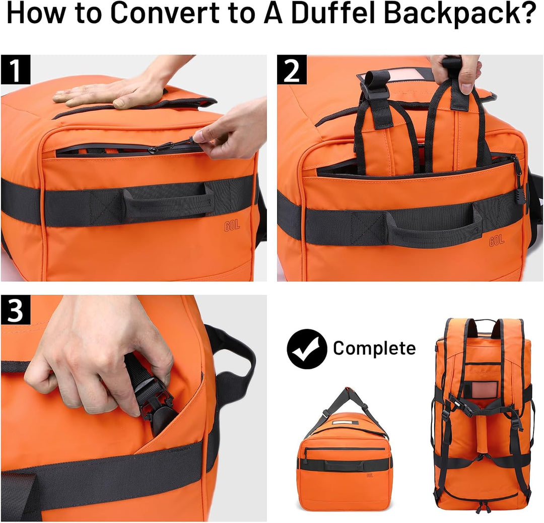 MIER Sporttasche Herren Wasserresistente Reisetasche gross Heavy Duty Convertible Sportrucksack mit