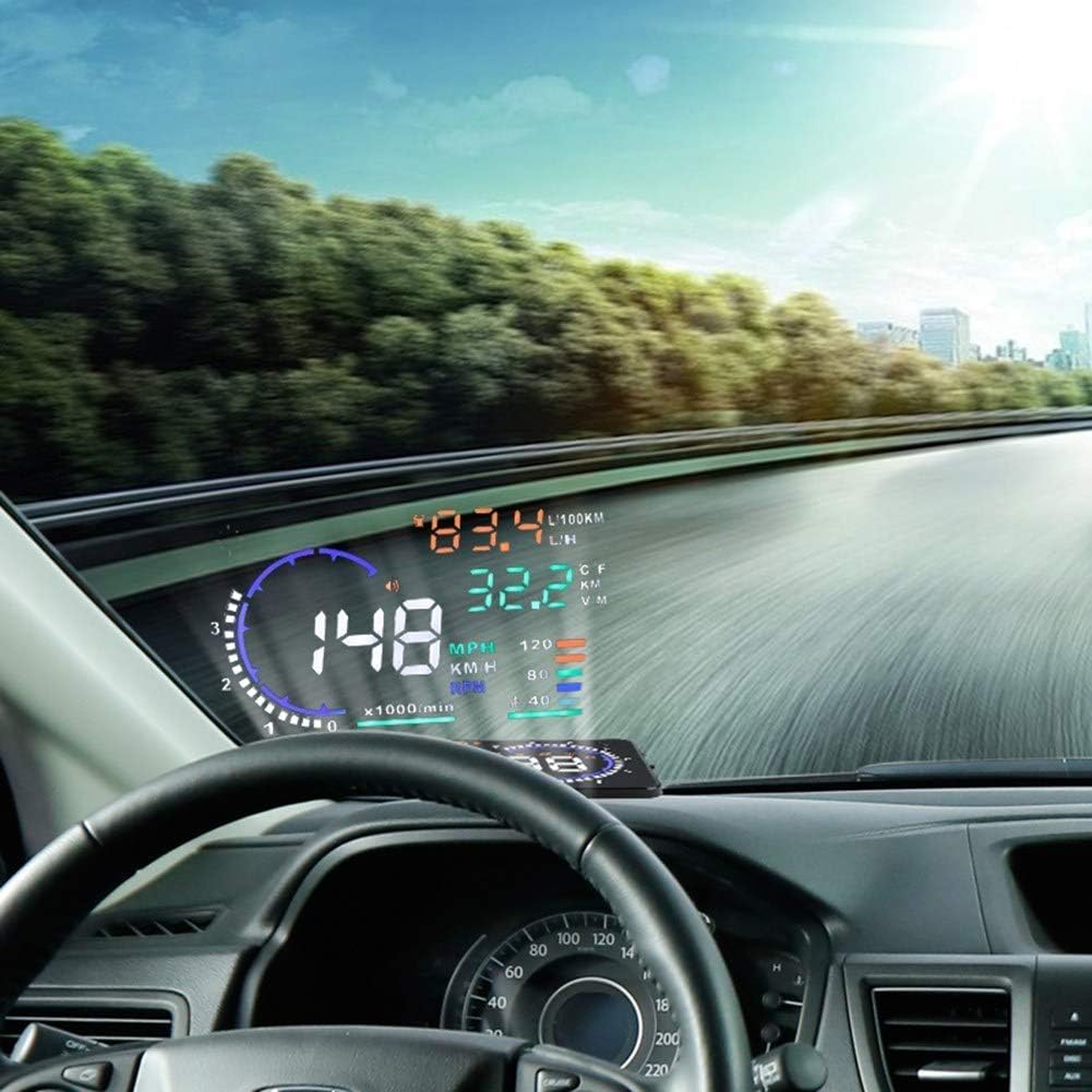 Qiilu A8 5.5 Zoll OBD II Auto HUD Head Up Display Auto Windshied Reflektierende Bildschirm Geschwind