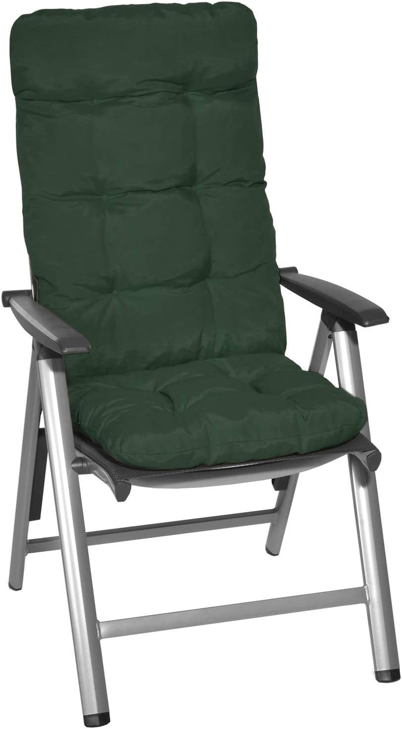Beautissu 2er Set Hochlehner Auflagen 120x50x8cm - Sitzpolster Set für Gartenstühle Outdoor Stuhlkis
