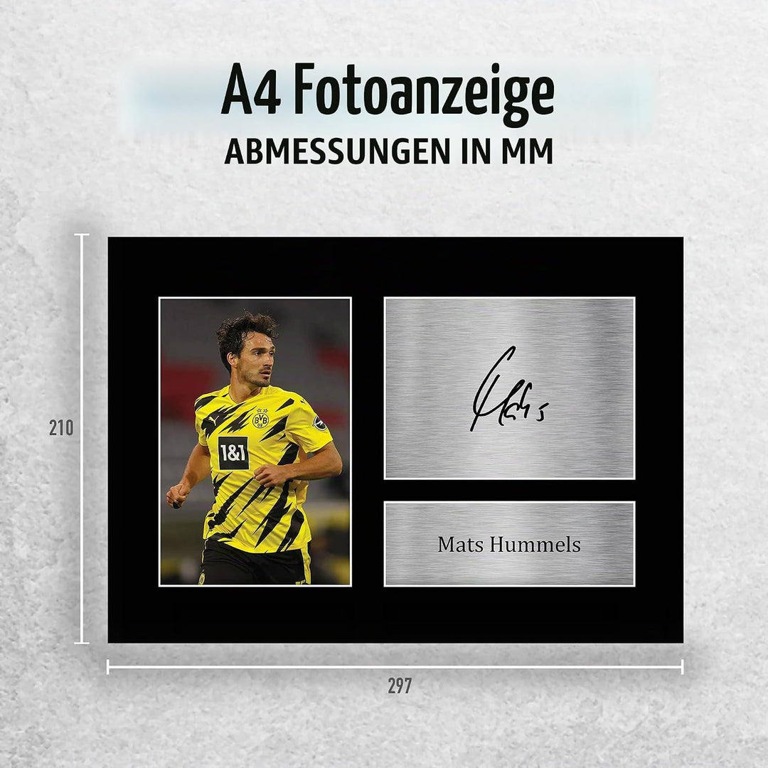 HWC Trading A4 Mats Hummels Borussia Dortmund Geschenke Gedruckt, Signiert Autogramm Bild, Für Fussb