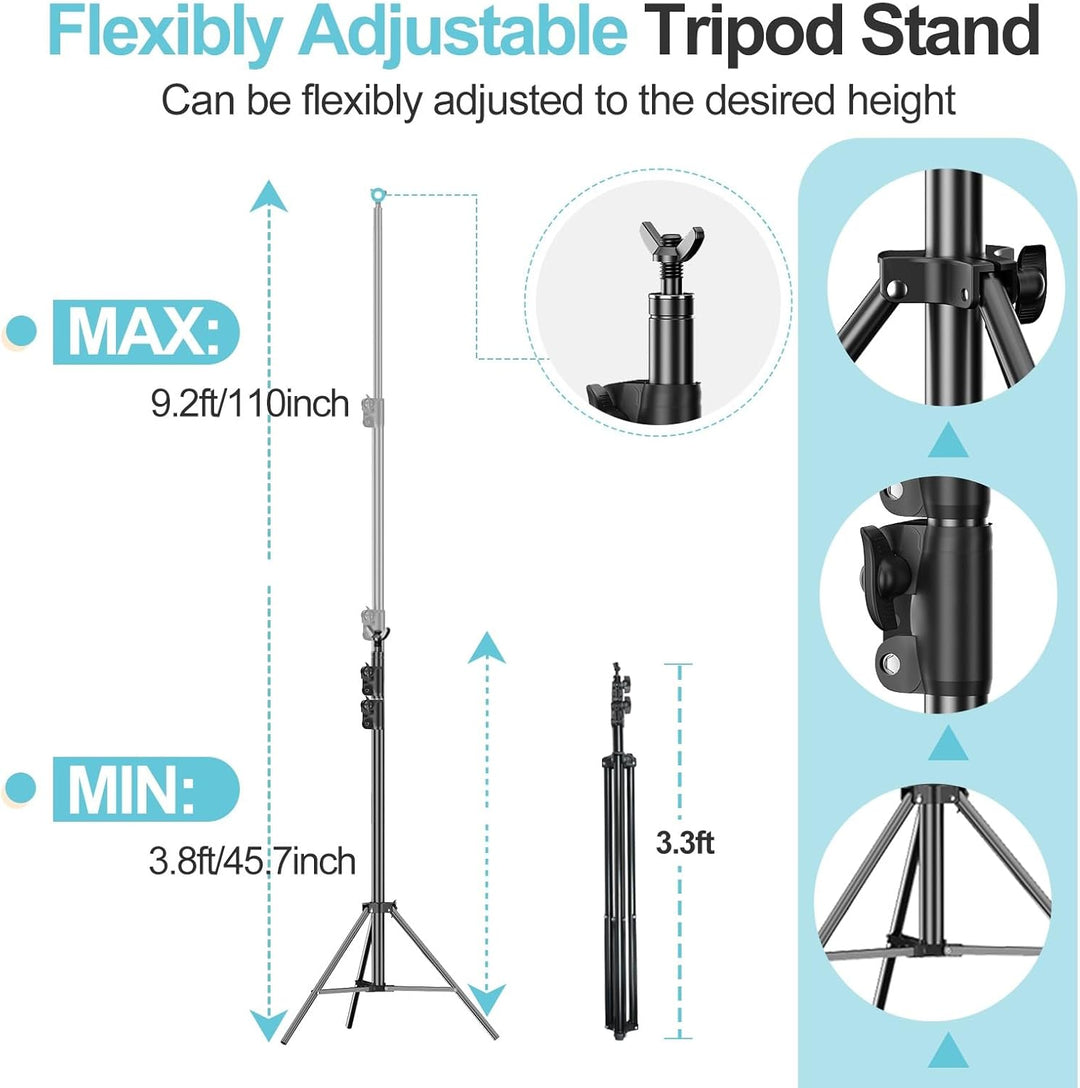 EMART 2,8x3m Hintergrundsystem stabiles Hintergrund Ständer belastbar bis 13,6kg mit 2 Klemmen, Back