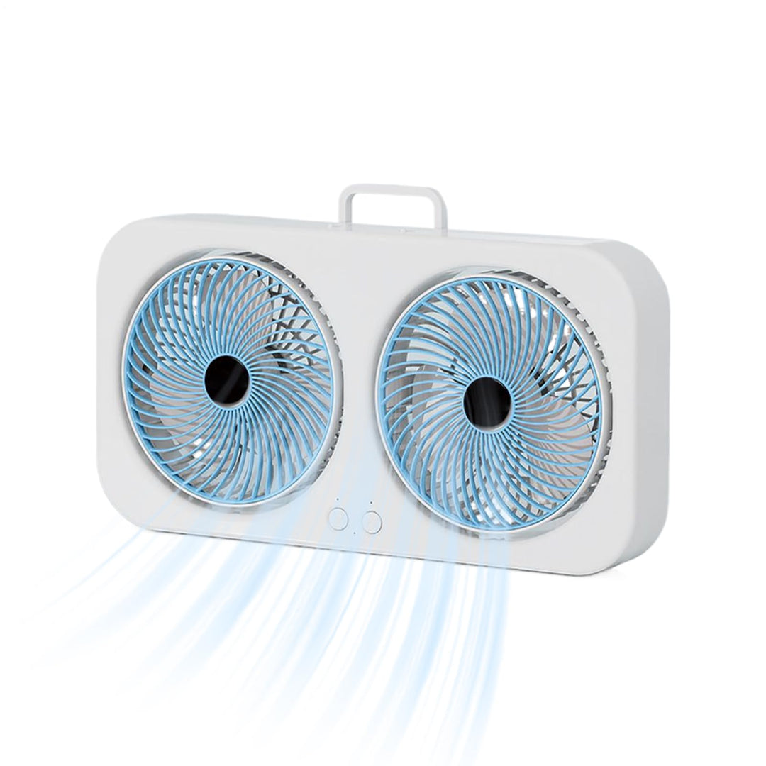 Schreibtischventilator,Luftkühler Mit Doppelkopf-Design & Tragbar - USB-Aufladbarer Leiser Ventilato