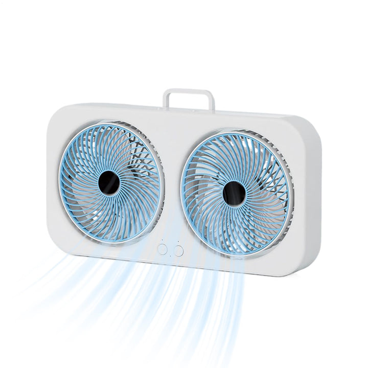 Schreibtischventilator,Luftkühler Mit Doppelkopf-Design & Tragbar - USB-Aufladbarer Leiser Ventilato