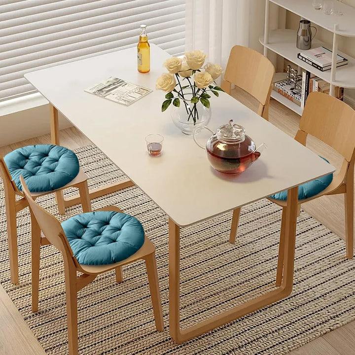 4er Set Stuhlkissen Rund 40cm, Runden Sitzkissen Gefüllte Sitzkissen, Stuhlkissen Anthrazit für Gart