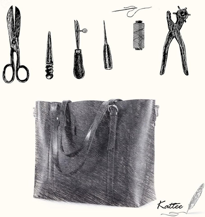 Kattee Leder-Satchel-Geldbörsen und Handtaschen für Damen, Top-Griff-Schulter-Geldbörsen-Tote-Hobo-T