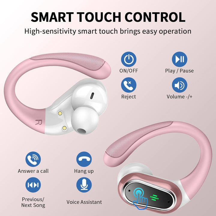 Rolosar Bluetooth Kopfhörer, Kopfhörer Kabellos Bluetooth 5.4 Sport tiefer Bass, 50 std Spielzeit In