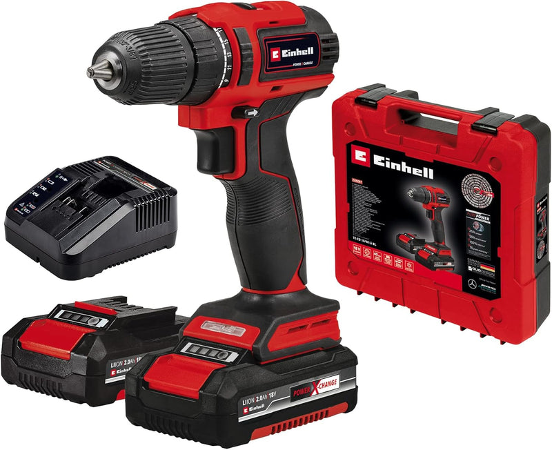 Einhell Akku-Bohrschrauber TE-CD 18/40 Li BL (2x2,0 Ah) Power X-Change (Li-Ion, 18 V, 40 Nm, bürsten