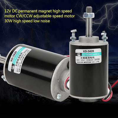 Permanent Magnetmotor DC 12V, Mini Dauermagnet Motor Gleichstrommotor Elektromotor Reversibel Elektr