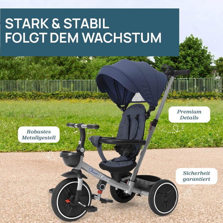 Chicco, 4in1 Trike, Metallrahmen, Eva-Gummiräder, 4-Punkt-Gurtsystem, Teleskopgriff und Abnehmbares