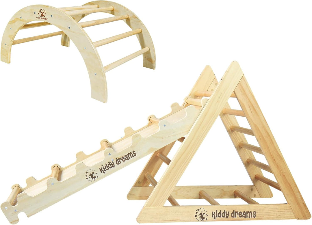 CCLIFE Kletterdreieck mit Rutsche und Kletterbogen ab 1 Jahr 6 in1 Montessori Klettergerüst Indoor P
