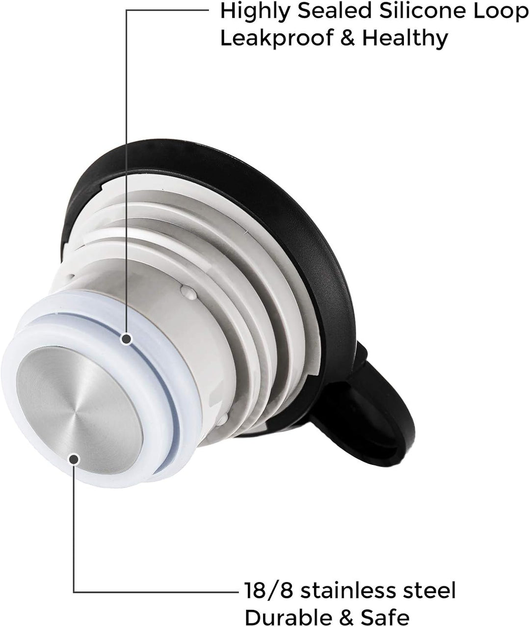 Tiken 1.5L Thermoskanne Edelstahl Doppelwandige Vakuumisolierung Isolierkanne Kaffeekanne, Silbrig S