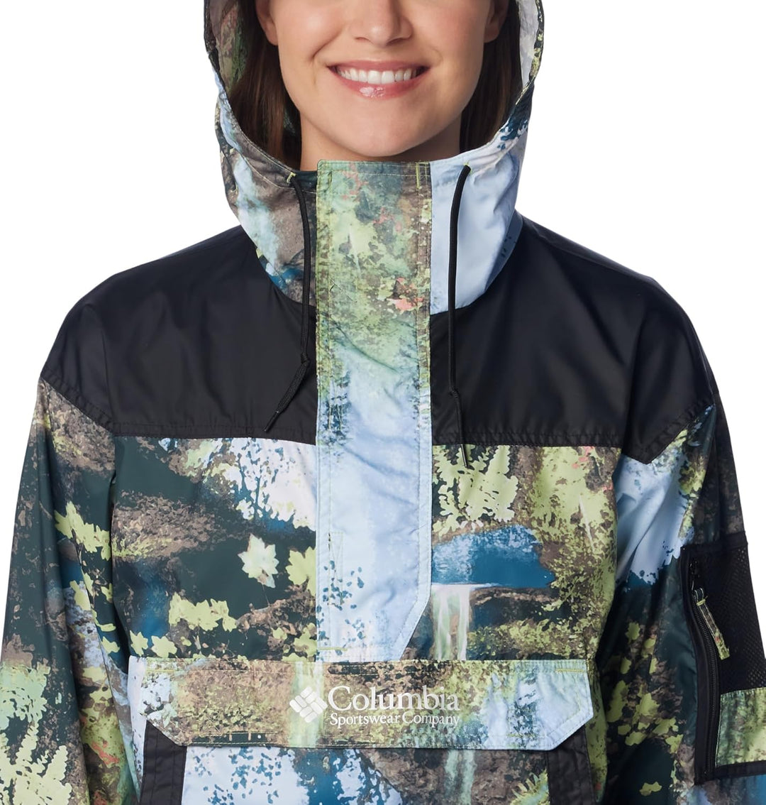 Columbia Damen Challenger Windbreaker Jake S Napa Green Chasing Falls Print, Black, S Napa Green Cha