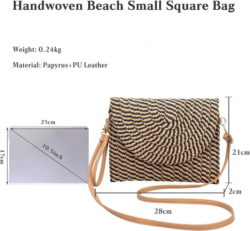 CORIOS Damen Gewebte Tasche Sommer Strandtaschen Handgefertigte Strohtasche Böhmische Tote Beutel Fr