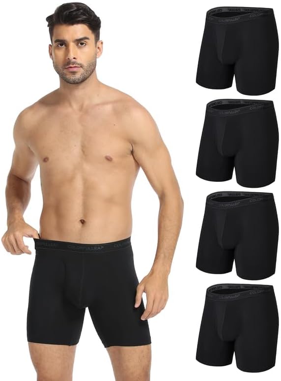 COLORFULLEAF Bambus Boxershorts Herren Langes Bein Superweich Unterhosen Männer Stretch Unterwäsche