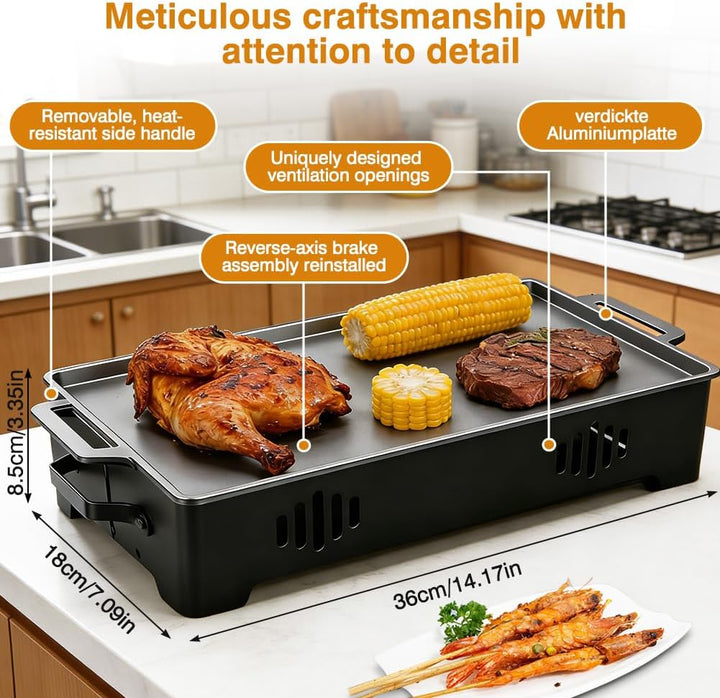 BBQ Warmhalteplatte,Warmhaltebehälter für Essen & Grillgut,Fleischwarmhalter fürs Grillen, Grillgut