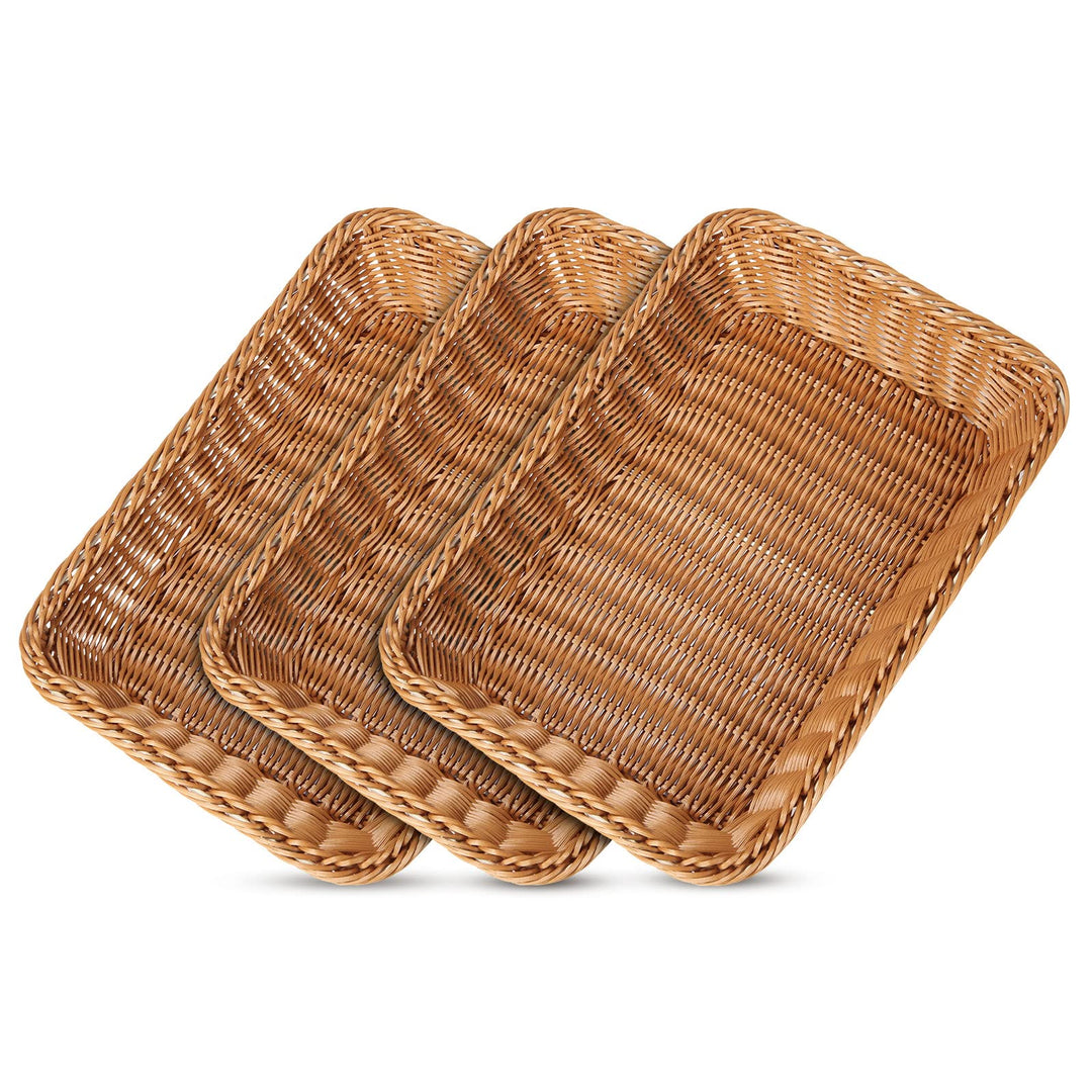 3er Set Brötchenkorb Geflochten Brotkorb Stapelbarer Brotkörbchen Modern Brotkörbe Hochwertiger Obst