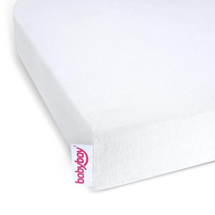 babybay Jersey Spannbetttuch Deluxe Doppelpack passend für Modell Original, weiss Weiss 2 Stück 100%