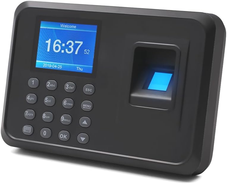 Einstempeln in Der Maschine, Zeiterfassung, Stechuhr mit Fingerabdruck und Passwort, Mitarbeiter-Zei