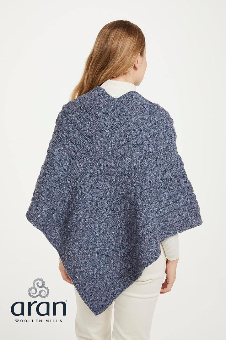 Aran Woollen Mills Damen Pullover Einheitsgrösse Denim, Einheitsgröße Denim