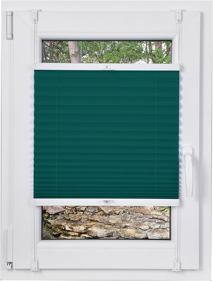 DECOOR Plissee ohne Bohren 60cm x 120cm Faltrollo Rollo für Fenster und Tür Nicht-invasive Fensterja