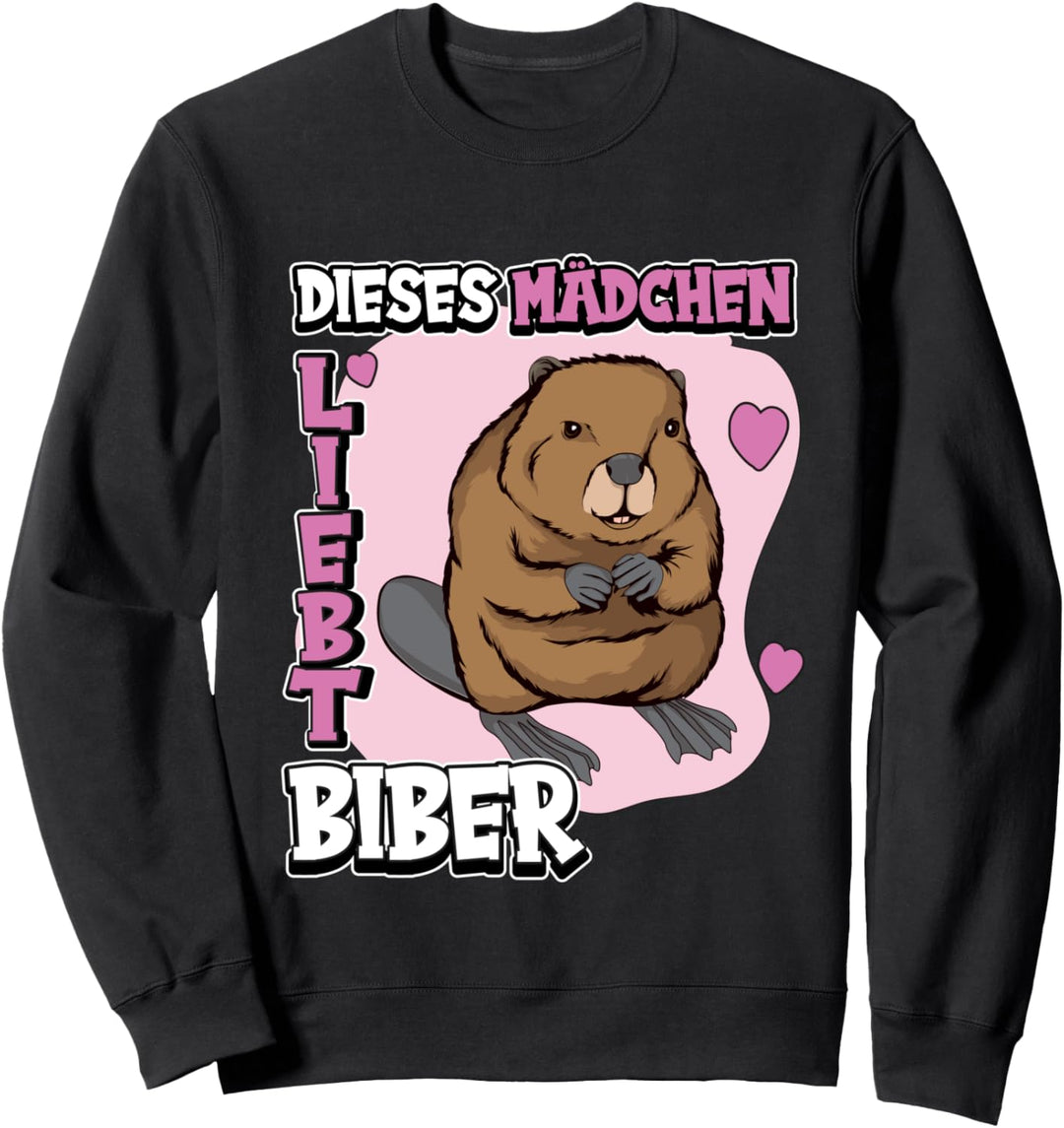 Kinder Biber Sachen Dieses Mädchen liebt Biber Sweatshirt
