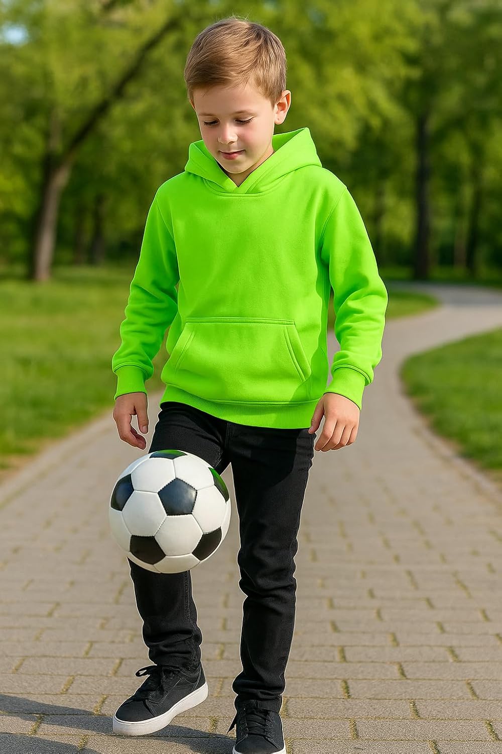 A2Z 4 Kids Mädchen Jungen Einfarbig Sweatshirt Batik Pullover Shirt Vlies Kapuzenpulli PE Schule War