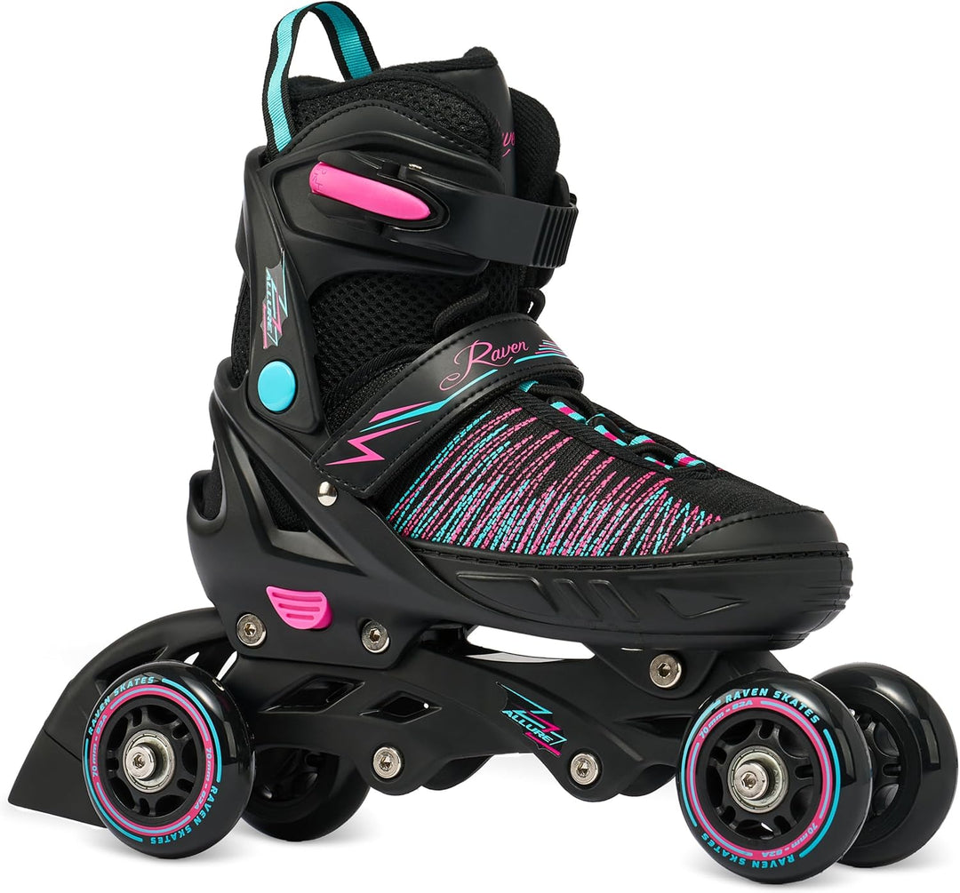 RAVEN 4in1 Inline Skates Triskates Rollschuhe Schlittschuhe Inliner für Kinder Erwachsene Mädchen Da