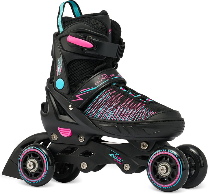 RAVEN 4in1 Inline Skates Triskates Rollschuhe Schlittschuhe Inliner für Kinder Erwachsene Mädchen Da