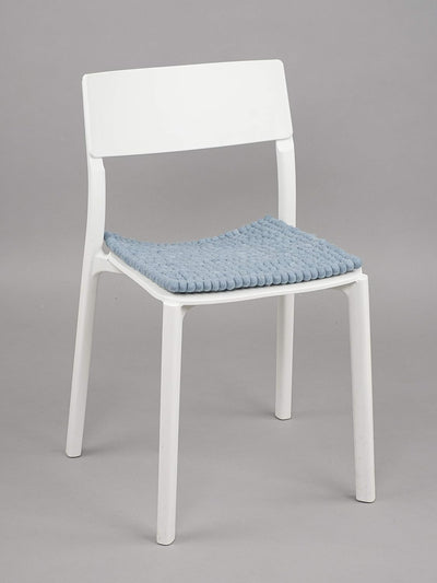 myfelt Filzkugel-Sitzauflage Stuhlauflage - Mia - quadratisch, 36x36 cm, Hellblau, Hellblau