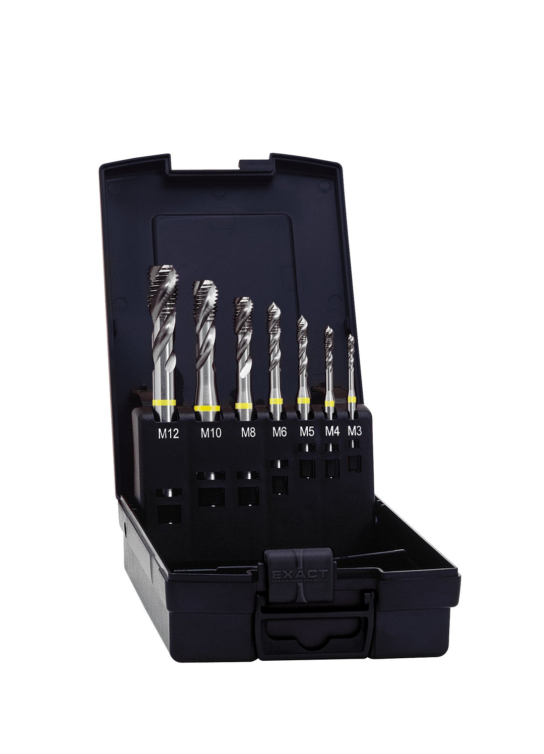 Exact 05117 Maschinengewindebohrer - Satz M3-12 in HSS-E 35° RSP 7-teilig DIN 371/376 inkl. Handbuch