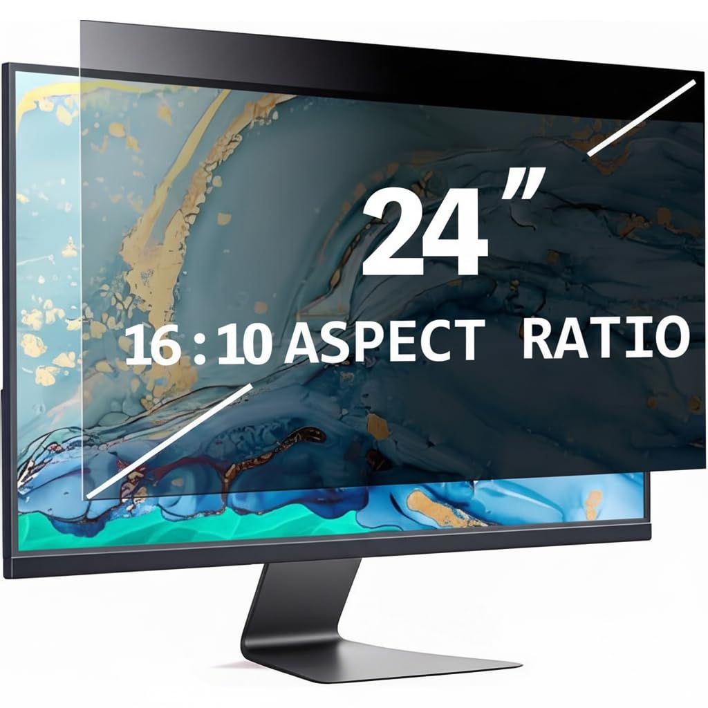 24 Zoll 16:10 Bildschirm Blickschutzfilter für Computer Monitor,Anti-Blaulicht Blendfrei Abnehmbare