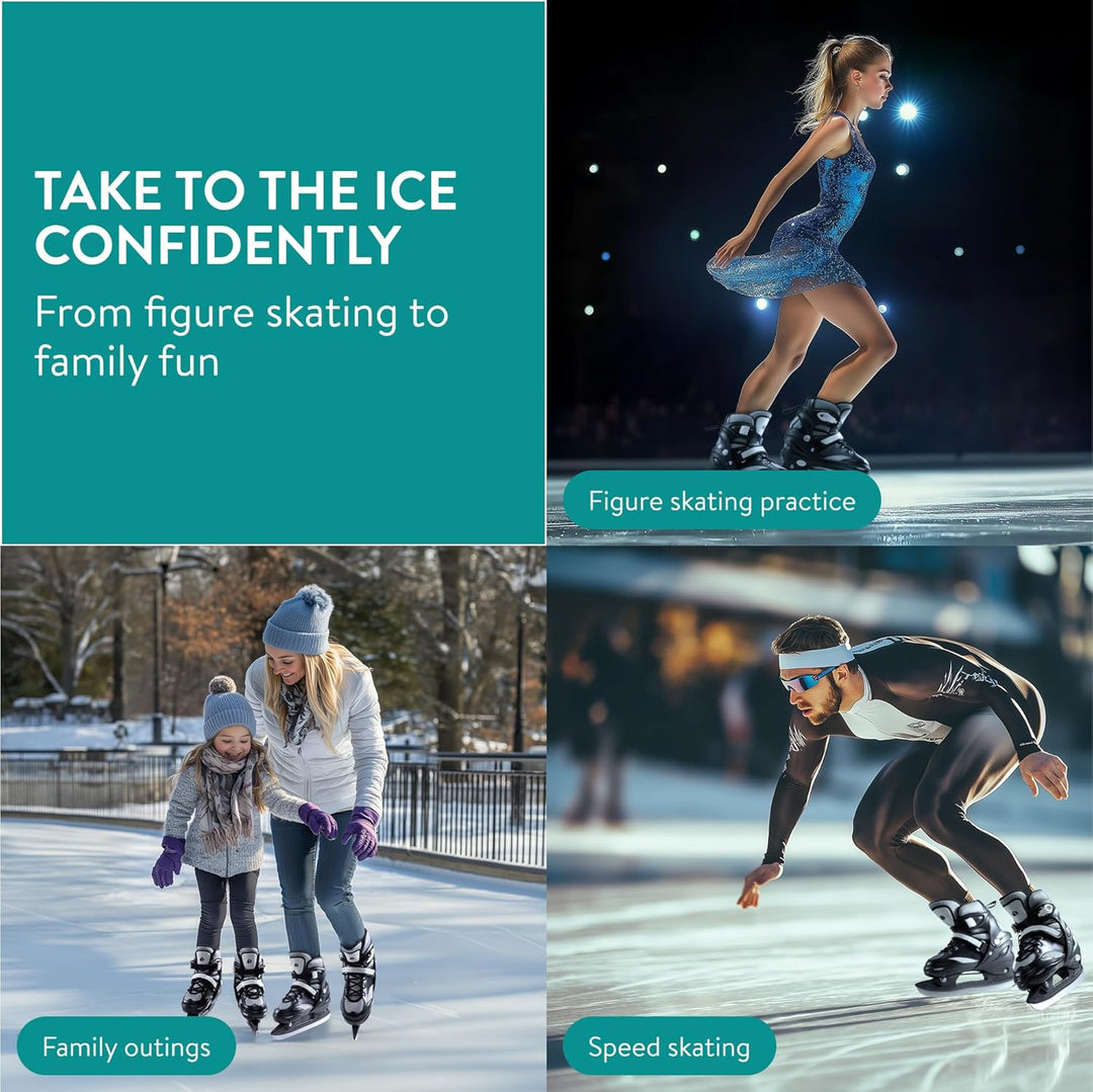 Navaris Schlittschuhe für Kinder und Erwachsene - Ice Skates Damen grössenverstellbar - Mit Werkzeug